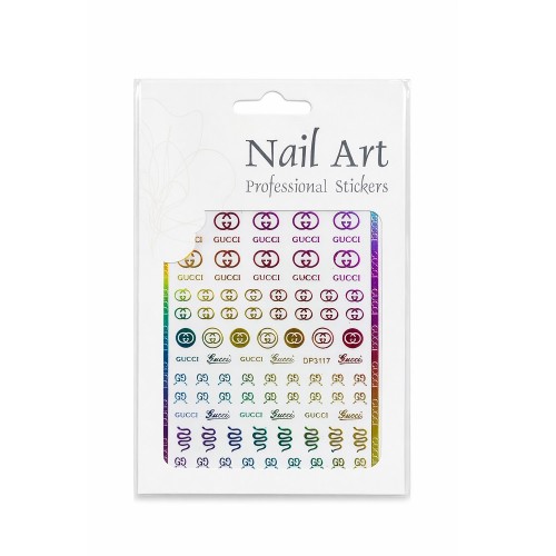 Металик стикери за маникюр с дизайн на марки - DP3117