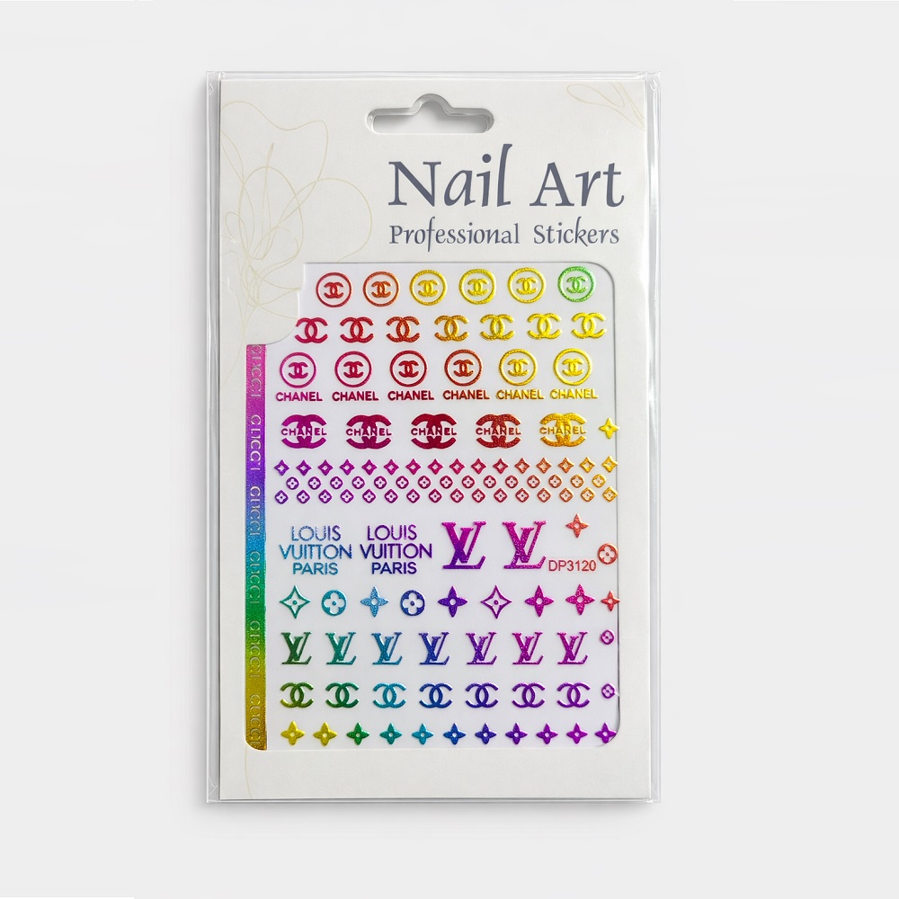Металик стикери за маникюр с дизайн на марки - DP3120