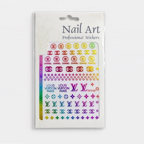 Металик стикери за маникюр с дизайн на марки - DP3120
