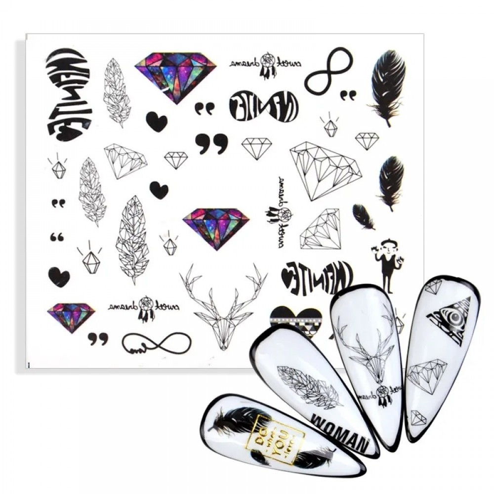 Ваденки за нокти черни елементи-90BN-1129