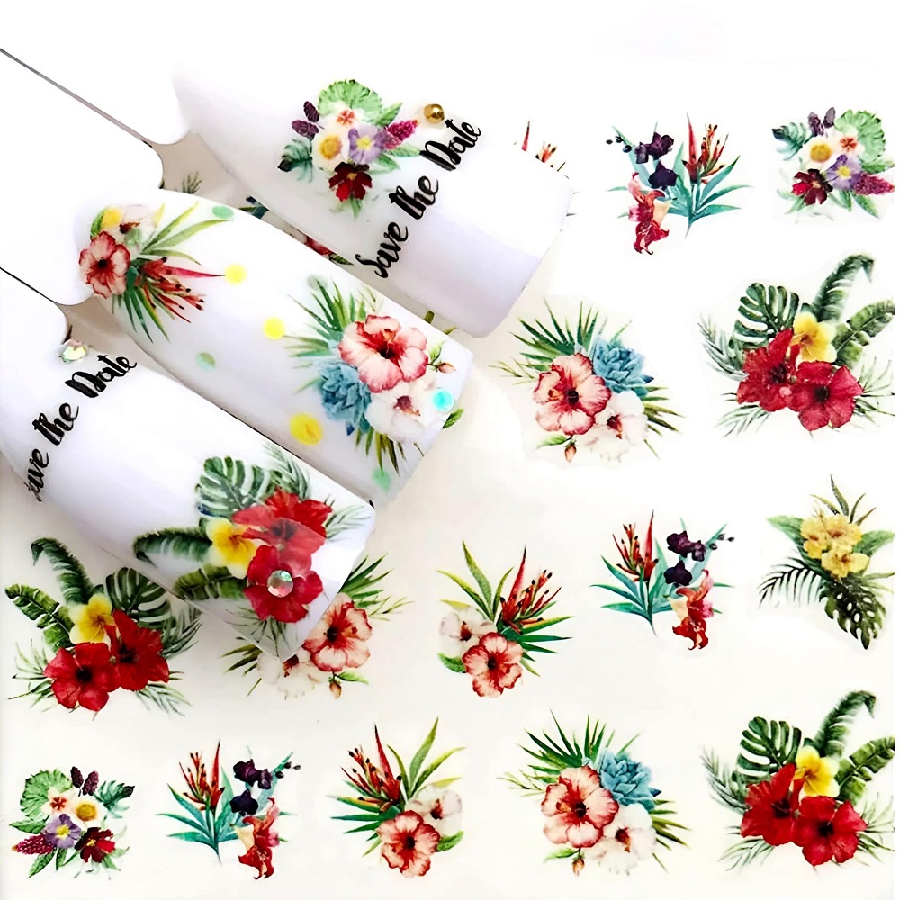 Ваденки за маникюр YZW-3120 - Хавайски цветя