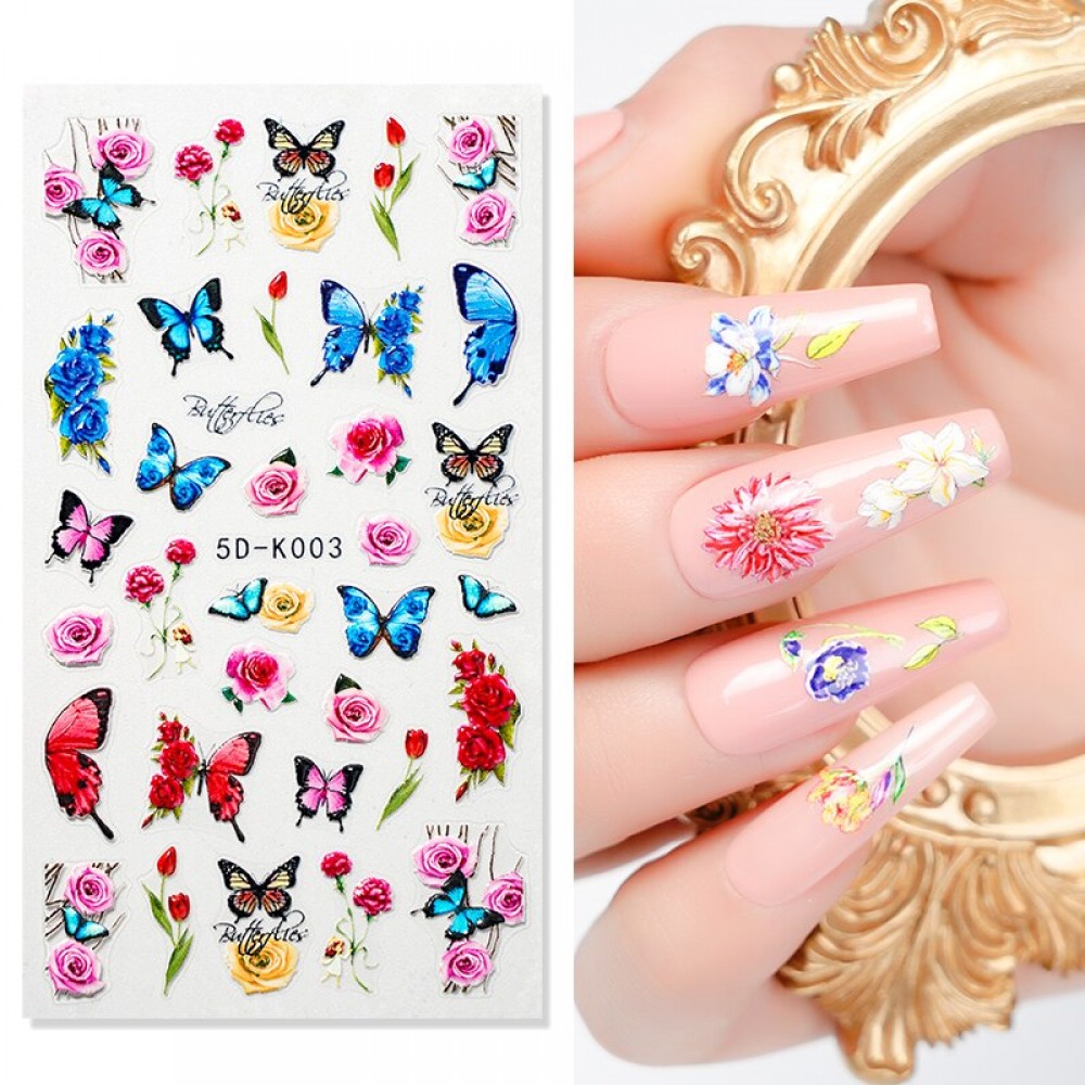 5D стикери за нокти пеперуди К 003