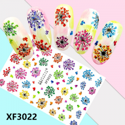 Супер тънки стикери за нокти цветя XF3022