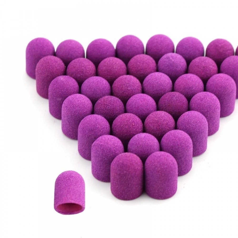 10бр.Магента шлайф шапки за педикюр - гъбка ГРИФ #180