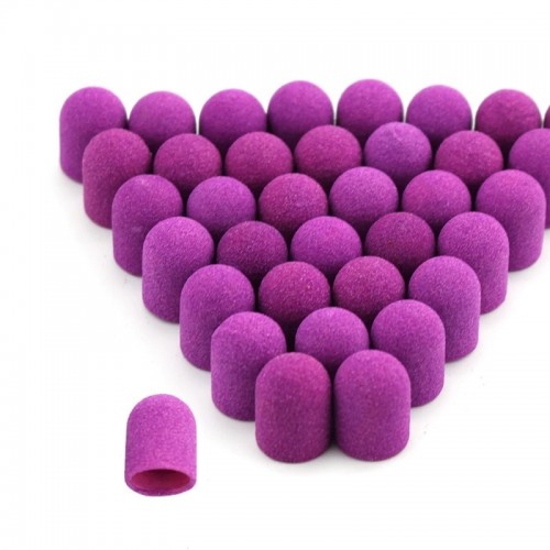 10бр.Магента шлайф шапки за педикюр - гъбка ГРИФ #180