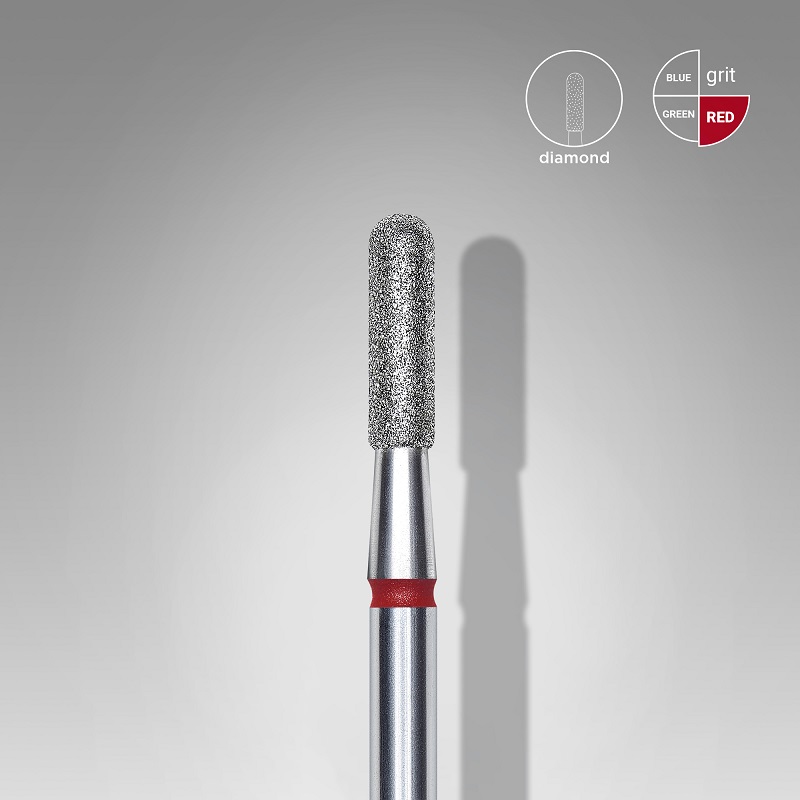 Диамантена фреза ЧЕРВЕН "Заоблен цилиндър" Staleks EXPERT 2.3mm/8mm
