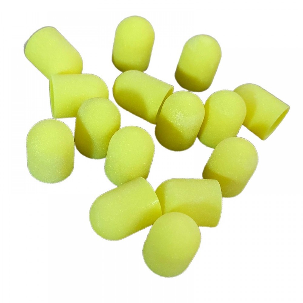 10бр. Жълти шлайф шапки за педикюр - гъбка ГРИФ #180