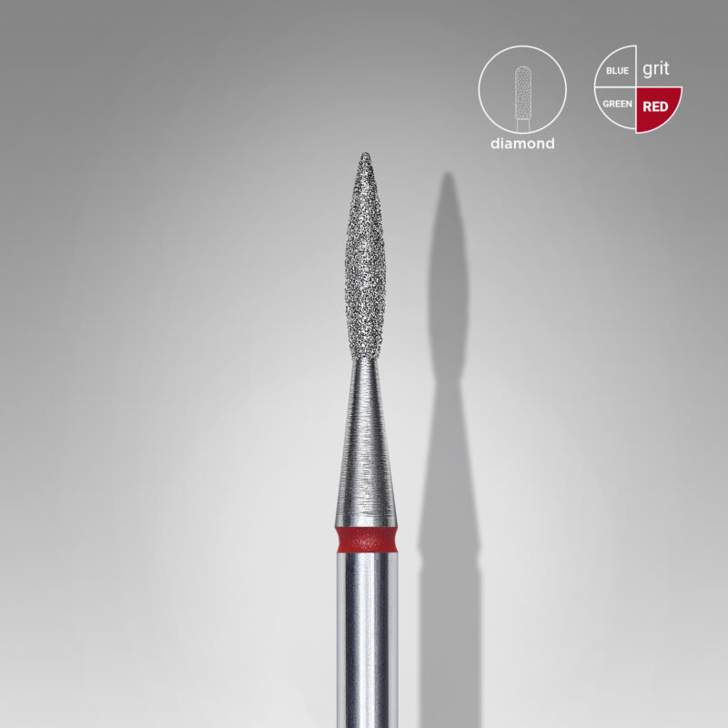 Диамантена фреза ЧЕРВЕН "Остър пламък" Staleks EXPERT 1.6mm/8mm