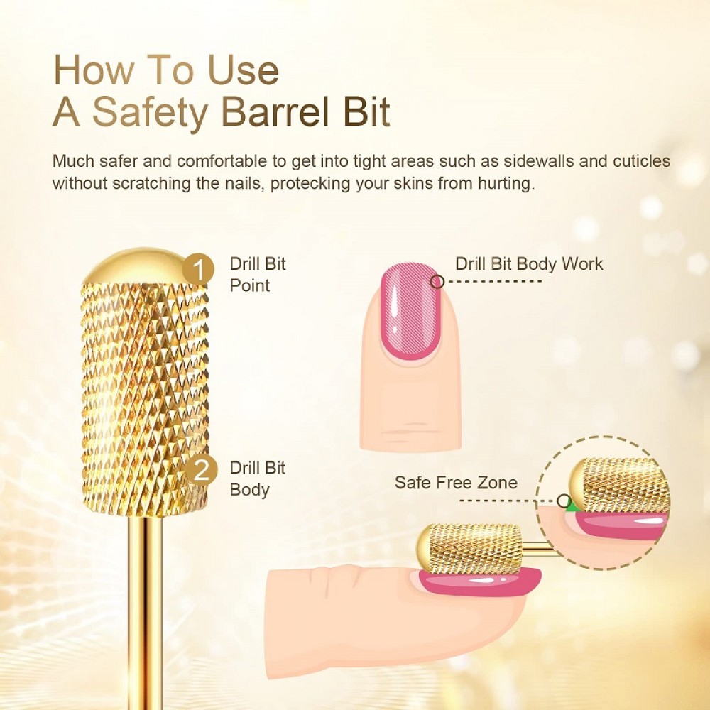 Златни накрайници за електрическа пила със заоблен връх