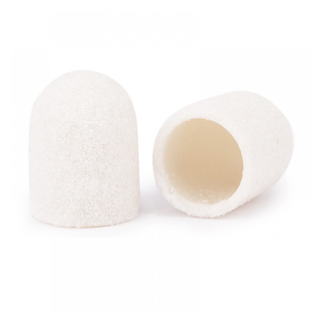 10бр. Бели шлайф шапки за педикюр - гъбка гриф #180