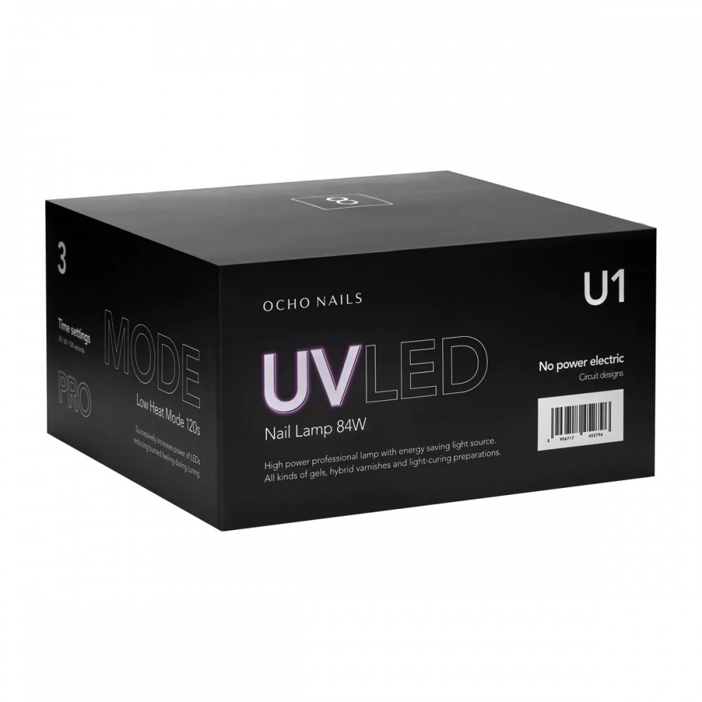 UV/LED лампа OCHO NAILS 8 - 84W, 42 LED, бяла