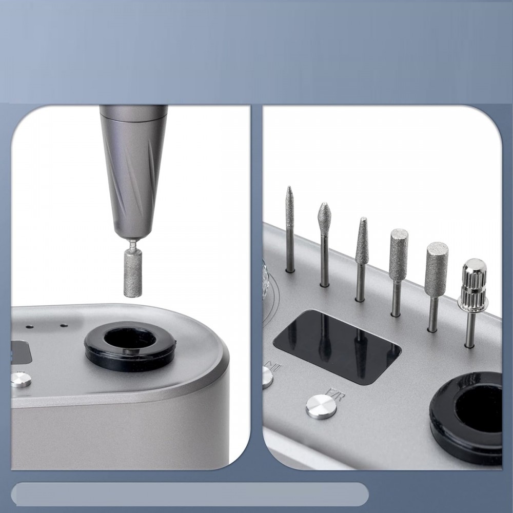 Електрическа пила 701, 40000 RPM, функция памет, 6 шлифовъчни фрези, Метал, LCD екран, Сив