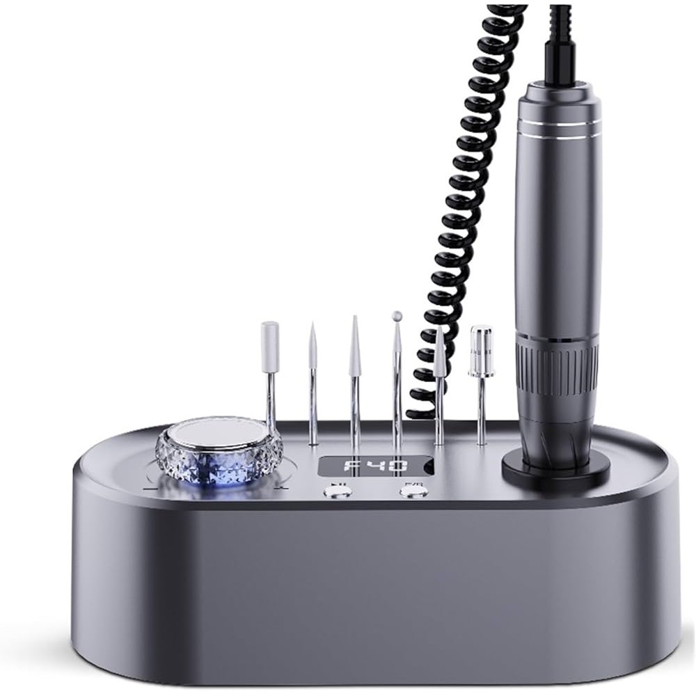 Електрическа пила 701, 40000 RPM, функция памет, 6 шлифовъчни фрези, Метал, LCD екран, Сив