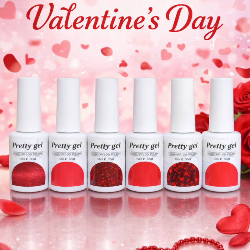 Комплект Червен Свети Валентин - 6 различни Червени Нюанса + ПОДАРЪК Комплект Червен Свети Валентин - 6 различни Червени Нюанса + ПОДАРЪК