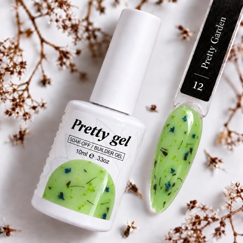 Pretty Gel Flora Garden 12 – изграждащ гел със сухи цветя, 10 мл.