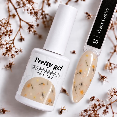 Pretty Gel Flora Garden 20 – изграждащ гел със сухи цветя, 10 мл.