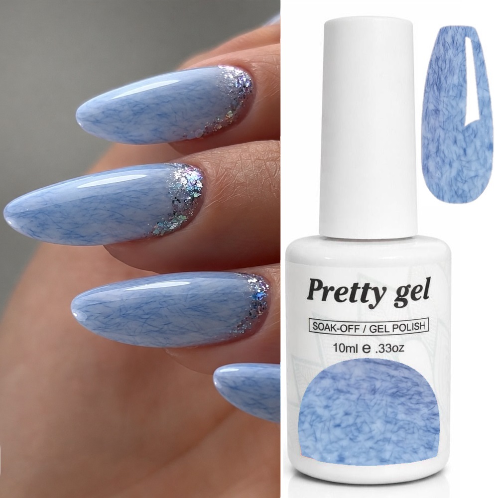 Гел лак Pretty A62 Светлосин Fiber ефект