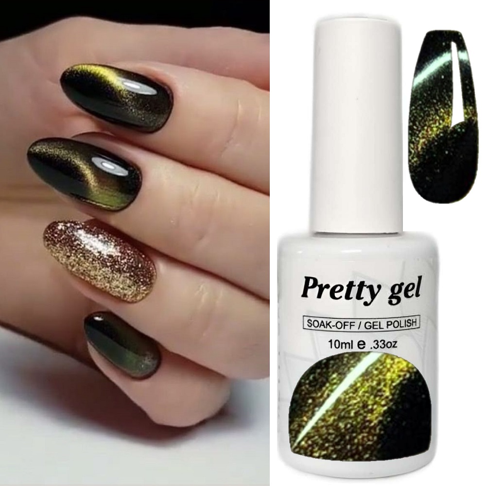 Черен Магнитен гел лак Pretty 7024