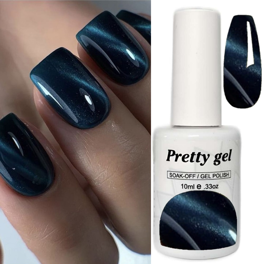 Черен Магнитен гел лак Pretty 7020