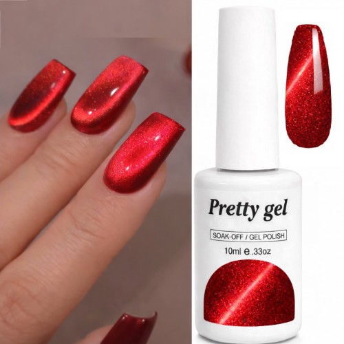 Гел лак Pretty Червено котешко око R20