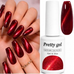 Гел лак Pretty  Червено котешко око R37