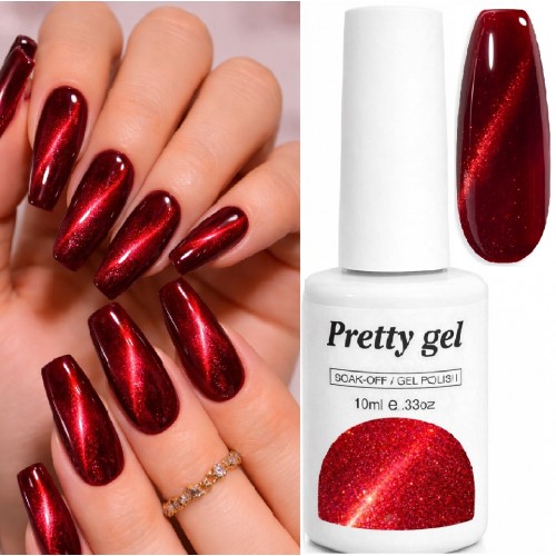 Гел лак Pretty Червено котешко око R37 Гел лак Pretty Червено котешко око R37