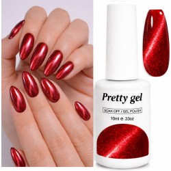 Гел лак Pretty Червено котешко око R10
