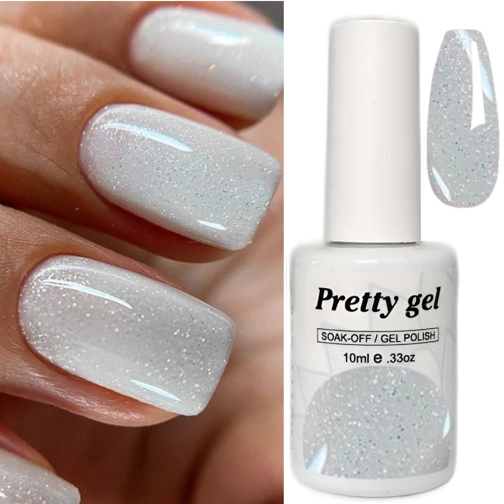 Светлоотразяващ Гел лак Pretty Reflective 2 Сребристо с холограмни отблясъци