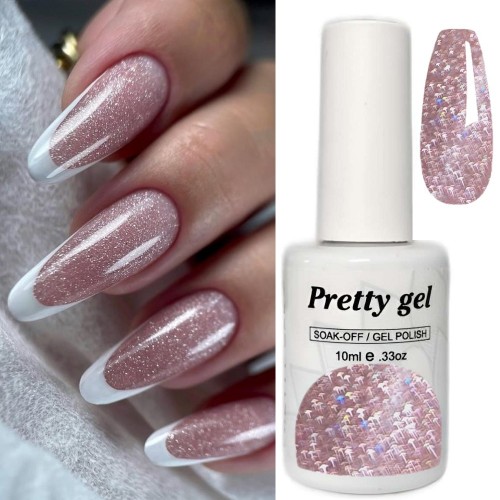 Светлоотразяващ Гел лак Pretty Reflective 19 Пепел от рози с нежни отблясъци