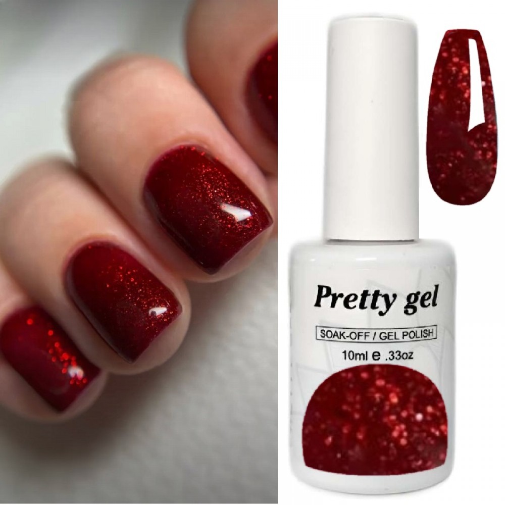 Гел лак Pretty A28 Брокатена Страст