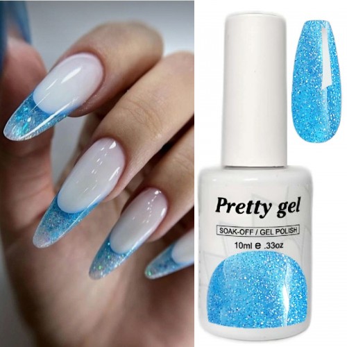Светлоотразяващ Гел лак Pretty Reflective 10 Синьо със сини отблясъци