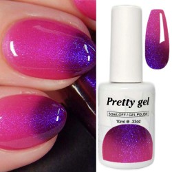 Гел лак Pretty Термо 100 Перлено лилаво към ярко розово Гел лак Pretty Термо 100 Перлено лилаво към ярко розово