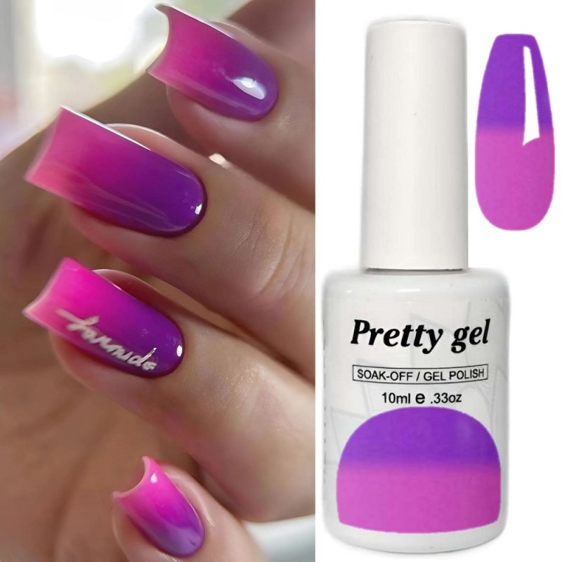Гел лак Pretty Термо 108 Нежно виолетово към розово Гел лак Pretty Термо 108 Нежно виолетово към розово