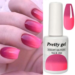 Гел лак Pretty Термо 117 Корал към розово