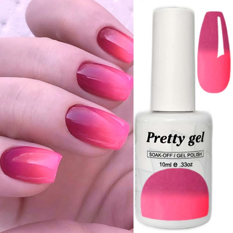 Гел лак Pretty Термо 117 Корал към розово Гел лак Pretty Термо 117 Корал към розово