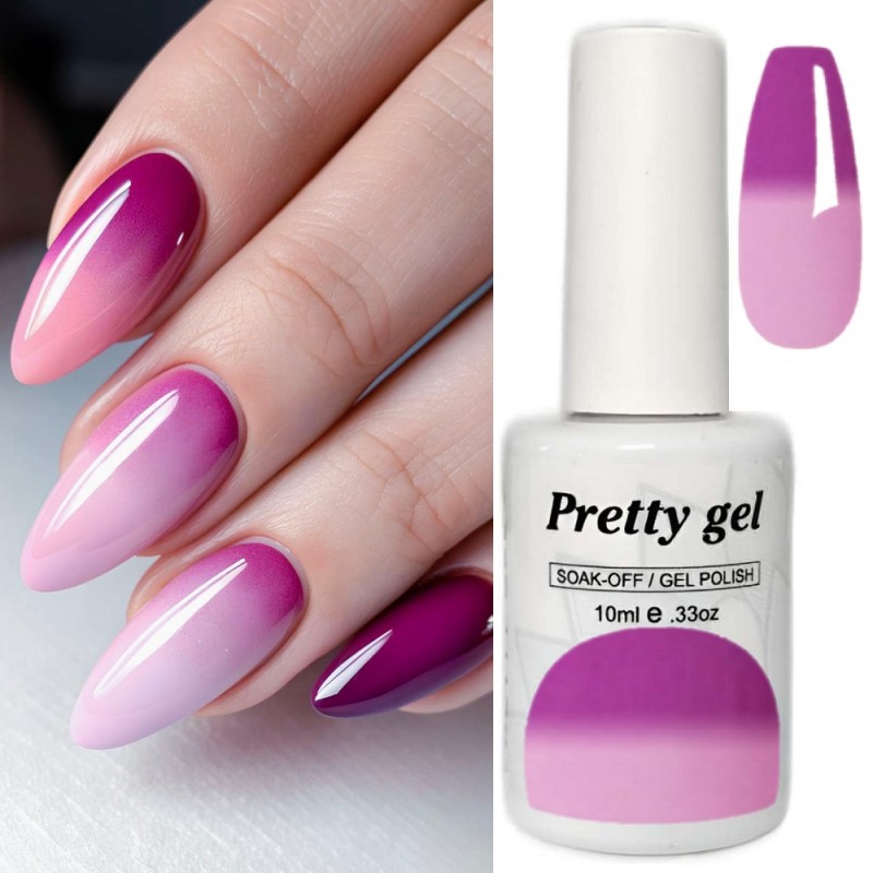 Гел лак Pretty Термо 125 Цикламен виолет към розово Гел лак Pretty Термо 125 Цикламен виолет към розово