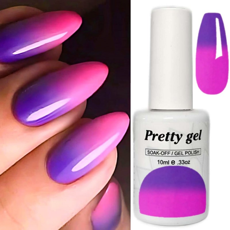 Гел лак Pretty Термо C8 Лилаво към ярко розово Гел лак Pretty Термо C8 Лилаво към ярко розово