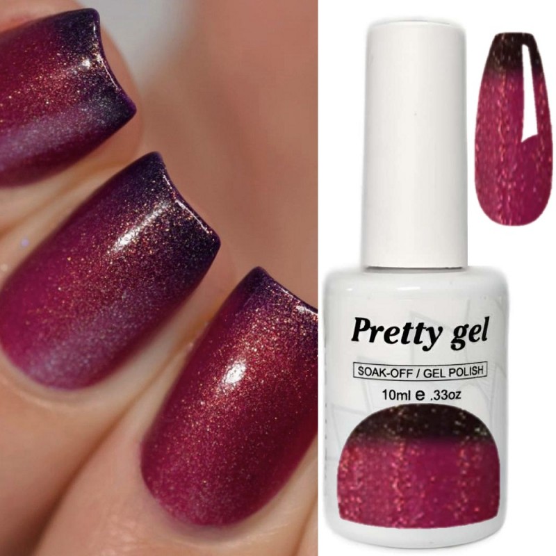 Гел лак Pretty Термо 98 Блестящо кафяво към тъмно цикламено Гел лак Pretty Термо 98 Блестящо кафяво към тъмно цикламено