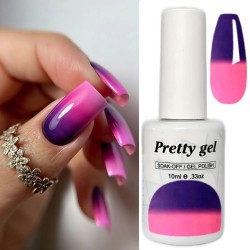 Гел лак Pretty Термо 60 Ярко тъмно лилаво към розово