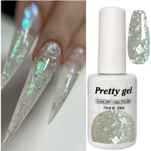 Топ лак Pretty със Снежен брокат 15 мл