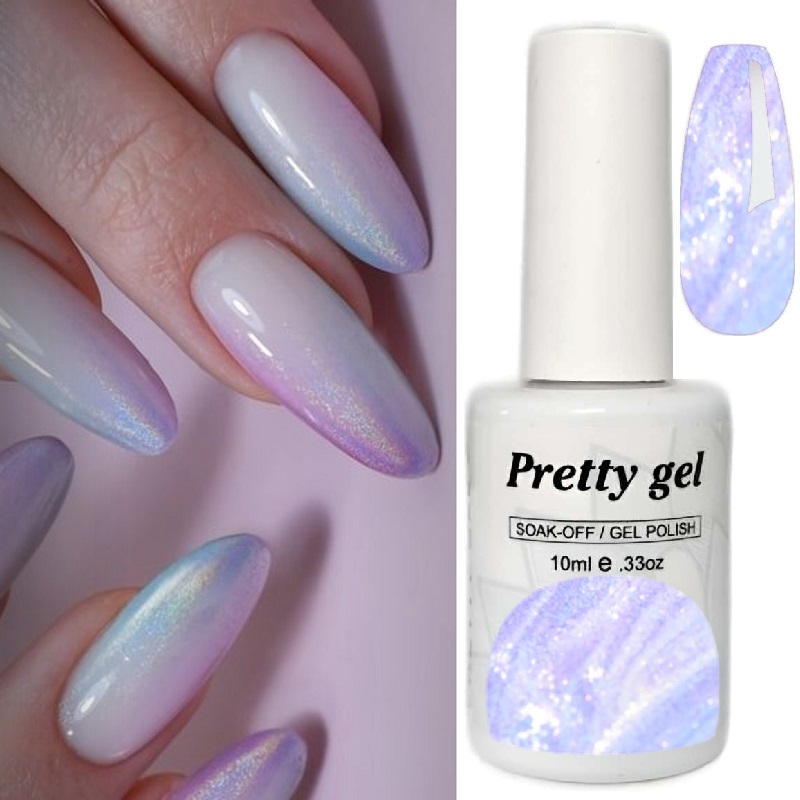 Топ Лак Pretty Aurora BLUE - Нежни, Хамелеонови отблясъци в синьо