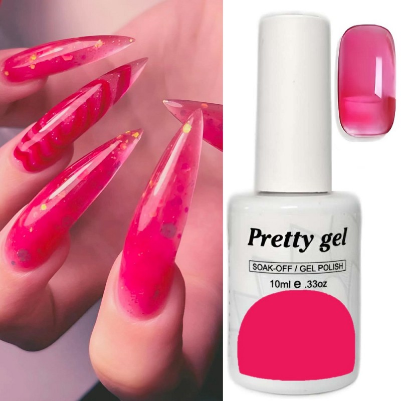 Raspberry 41 Витражен топ гел лак Pretty Jelly Glass