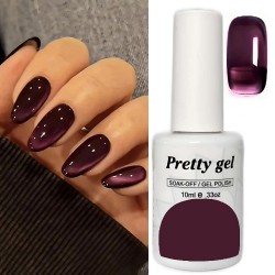 Dark Plum 25 Витражен топ гел лак Pretty Jelly Glass