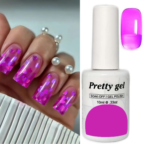 Fuchsia 1 Витражен топ гел лак Pretty Jelly Glass