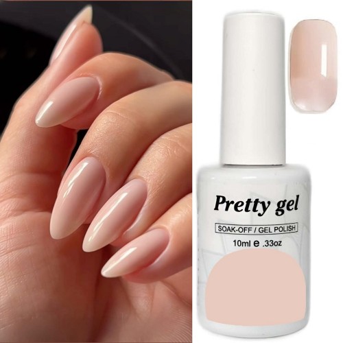 Peach Puff 54 Витражен топ гел лак Pretty Jelly Glass