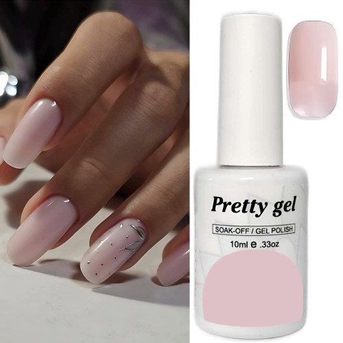 8 Bubblegum 8 Витражен топ гел лак Pretty Jelly Glass