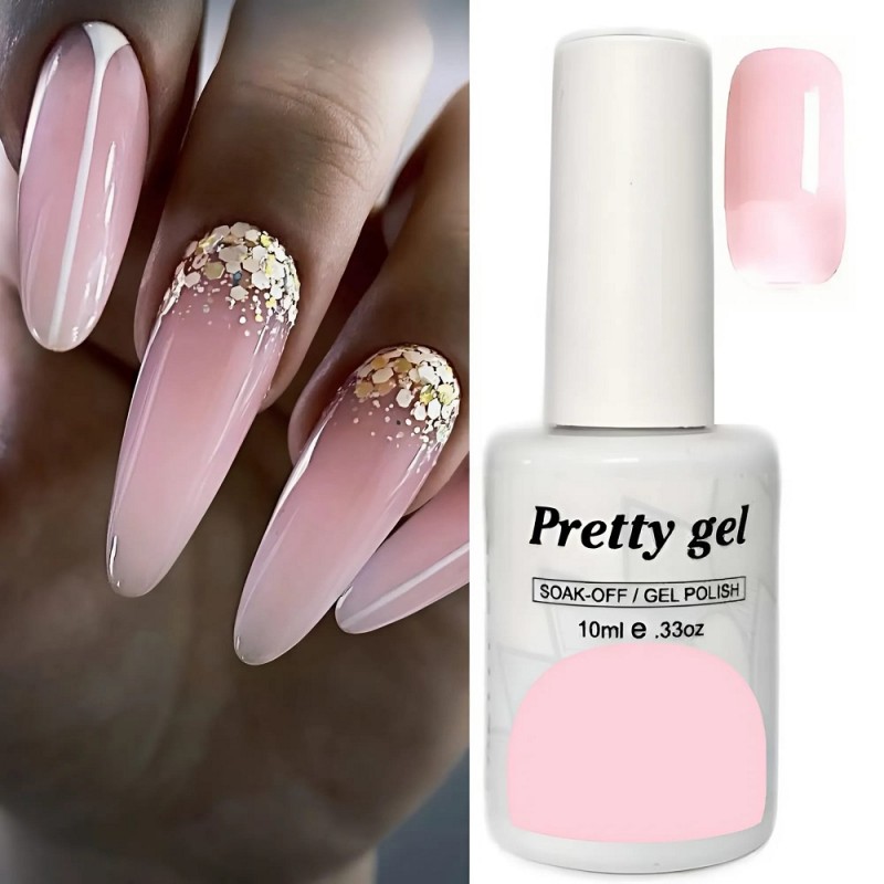 Charm Pink 9 Витражен топ гел лак Pretty Jelly Glass