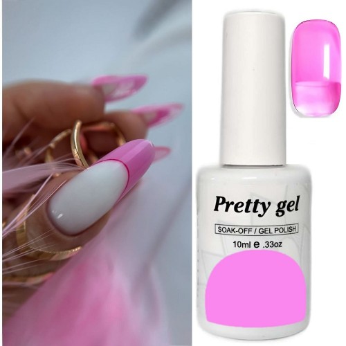 Taffy Pink 47 Витражен топ гел лак Pretty Jelly Glass