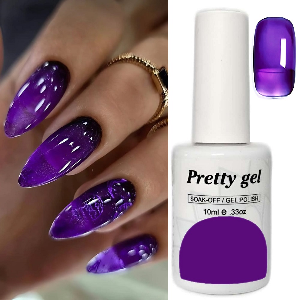 Dark Purple 33 Витражен топ гел лак Pretty Jelly Glass Dark Purple 33 Витражен топ гел лак Pretty Jelly Glass