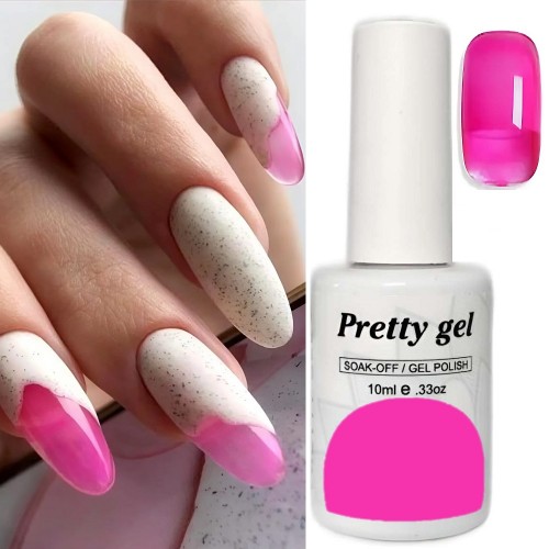 Hot Pink 40 Витражен топ гел лак Pretty Jelly Glass